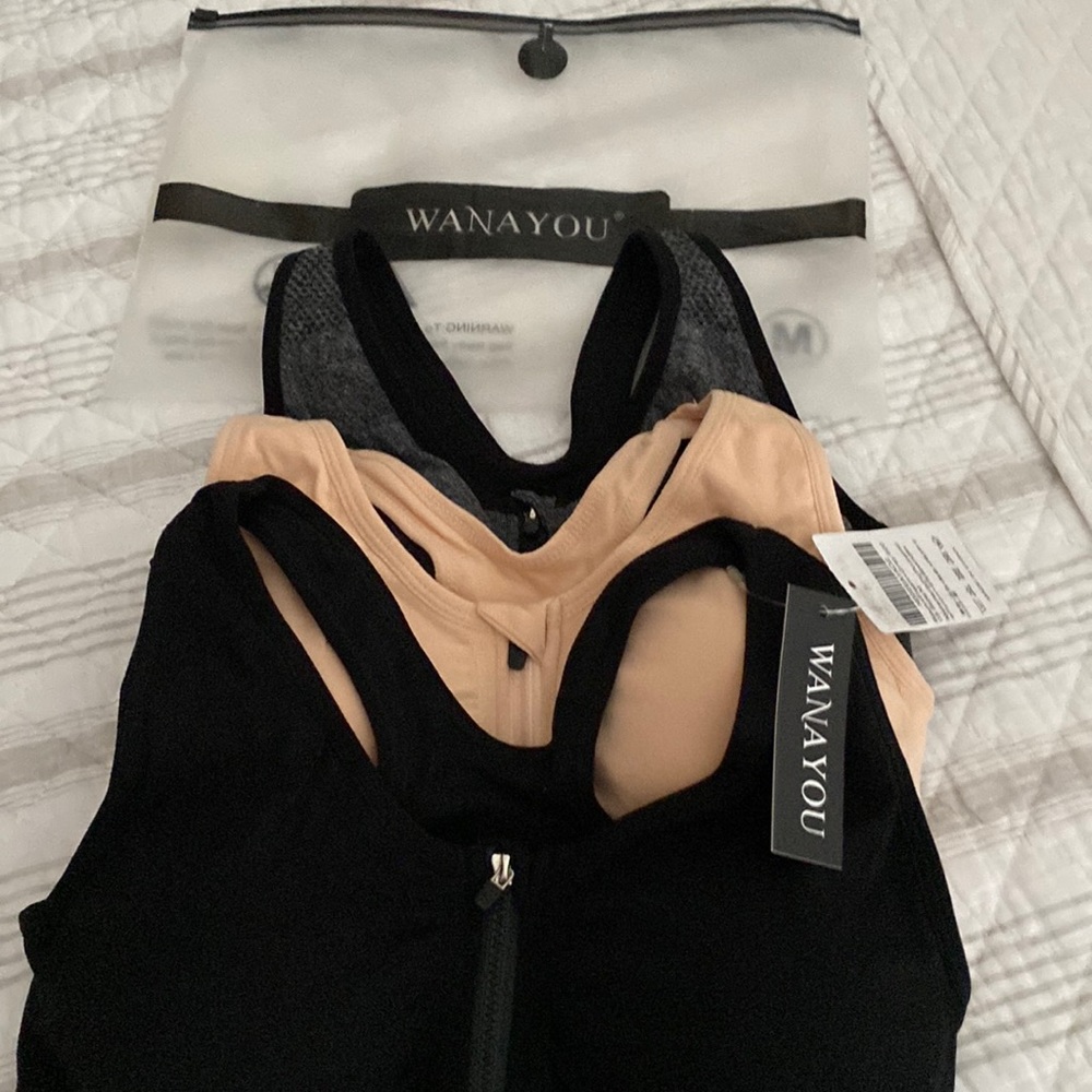 Post surgical procedure bras/ workout support bra. Front zip closure